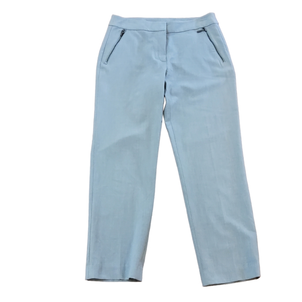 Tahari Trousers Ankle Crop Pants Size 8 Grey